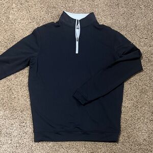 Peter Millar Black Quarter-Zip Pullover